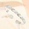 Classic Fashion Silver Plated Copper Love Interwoven Bracelet With Electroplated Craftsmanship For Women