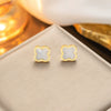 Classic Fourleaf Clover Titanium Steel Stud Earrings For Women With Electroplating And Flower Pattern