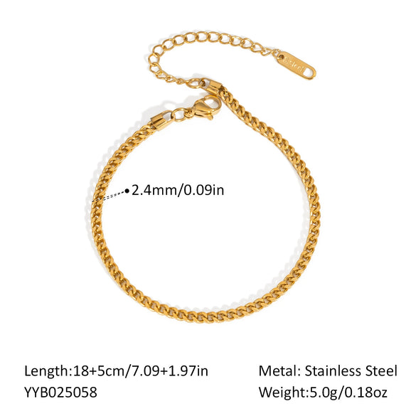Classic Keel Chain Necklace And Bracelet Set In Stainless Steel With Pvd Furnace Vacuum Real Gold Plating