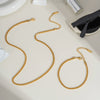 Classic Keel Chain Necklace And Bracelet Set In Stainless Steel With Pvd Furnace Vacuum Real Gold Plating