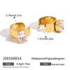 Classic Light Luxury Geometric Ushaped Stainless Steel Electroplated Zircon Earrings For Women