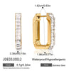Classic Light Luxury Geometric Ushaped Stainless Steel Electroplated Zircon Earrings For Women