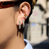 Classic Light Luxury Geometric Ushaped Stainless Steel Electroplated Zircon Earrings For Women