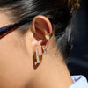 Classic Light Luxury Geometric Ushaped Stainless Steel Electroplated Zircon Earrings For Women