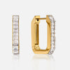 Classic Light Luxury Geometric Ushaped Stainless Steel Electroplated Zircon Earrings For Women