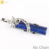 Classic Natural Stone Crystal Column Pendant Necklace Copper Electroplated Minimalist Totem Dragon Design Jewelry For Men And Women