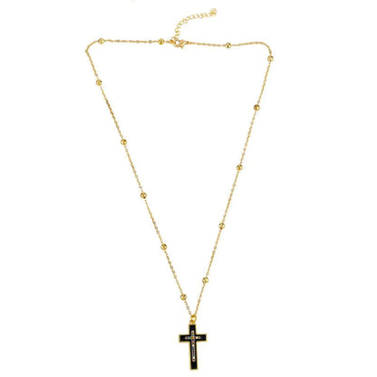 Classic Retro Cross Necklace Dripping Diamond Cross Pendant