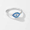 Classic S925 Sterling Silver Devil's Eye Blue Stone Ring Retro Stacked Jewelry Electroplated Platinum 18K Gold Unisex