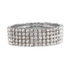 Classic Simple Rhinestone Diamond Shape Elastic Bracelet For Women Electroplated Fashion Jewelry