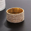Classic Simple Rhinestone Diamond Shape Elastic Bracelet For Women Electroplated Fashion Jewelry