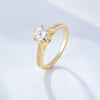 Classic Sixclaw Diamond Ring For Women Geometric S925 Sterling Silver Jewelry With Zircon