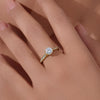 Classic Sixclaw Diamond Ring For Women Geometric S925 Sterling Silver Jewelry With Zircon