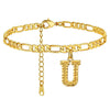 Classic Stainless Steel Letter Anklet Cuban Chain Fashion Summer Anklet For Women And Men