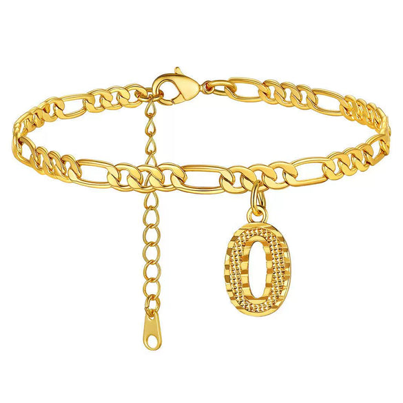 Classic Stainless Steel Letter Anklet Cuban Chain Fashion Summer Anklet For Women And Men