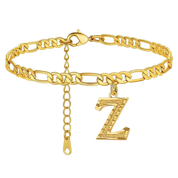 Classic Stainless Steel Letter Anklet Cuban Chain Fashion Summer Anklet For Women And Men