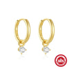 Classic 925 Sterling Silver Earrings With Geometric Pattern And Electroplating For Women