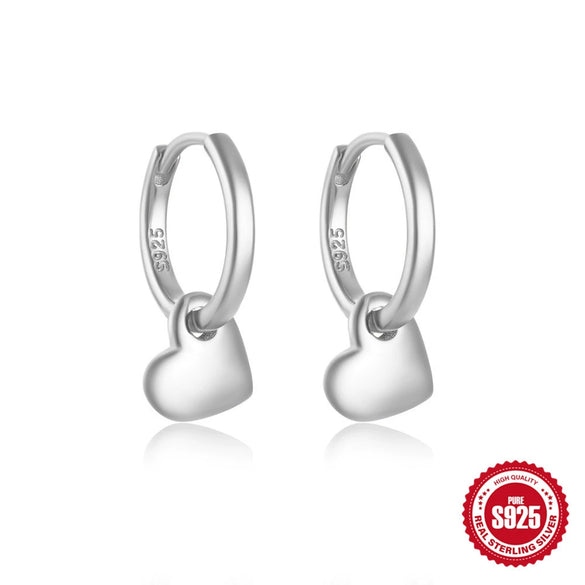 Classic 925 Sterling Silver Earrings With Geometric Pattern And Electroplating For Women