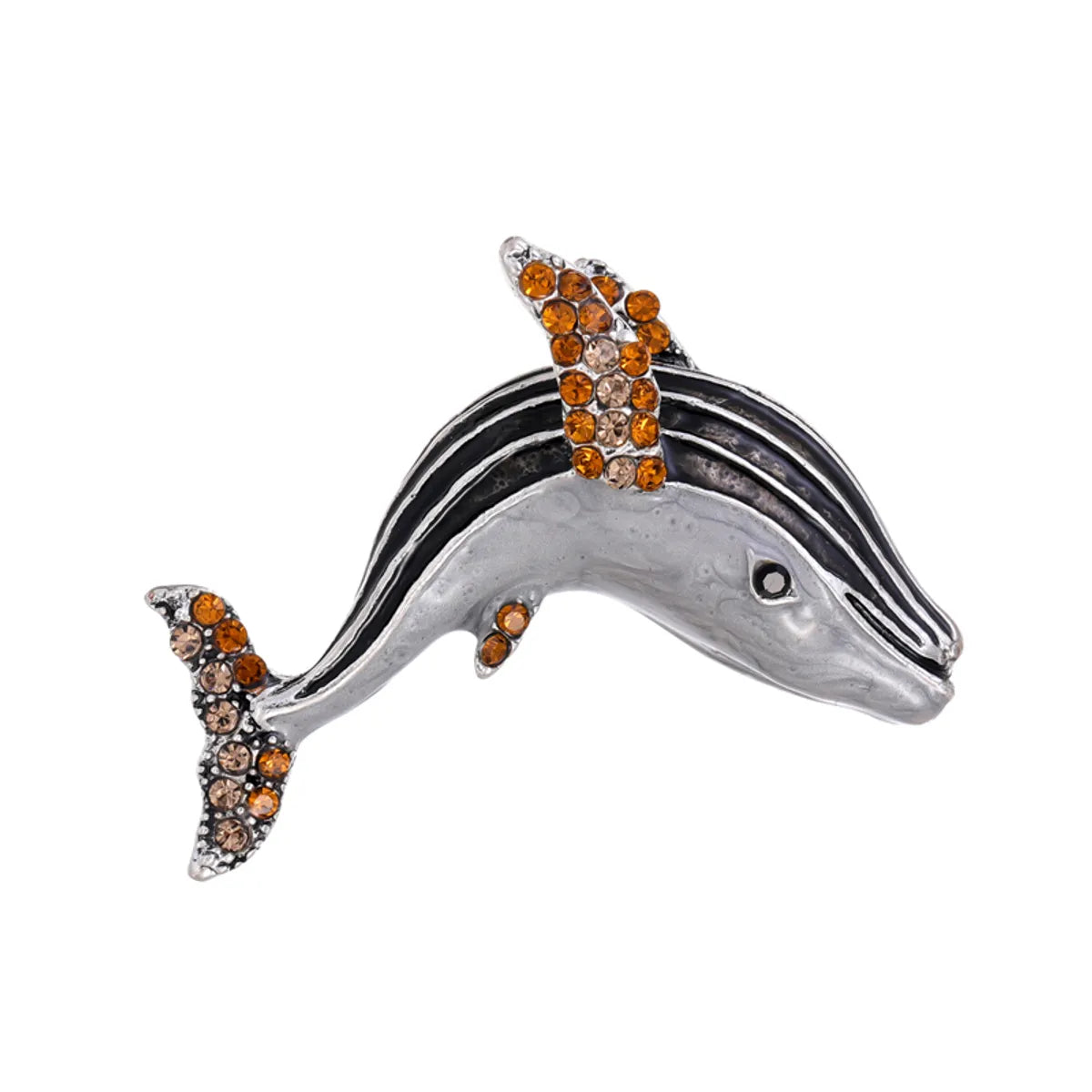 Classic Style Animal Dolphin Horse Alloy Inlay Rhinestones Unisex Brooches