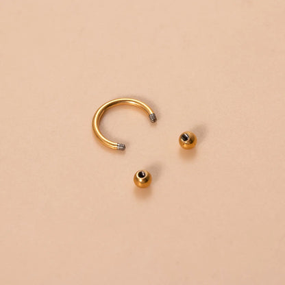 Classic Style Ball Pure Titanium Plating 18k Gold Plated Lip Stud Eyebrow Nails Ear Studs