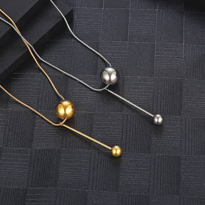 Classic Style Ball Titanium Steel Plating Necklace