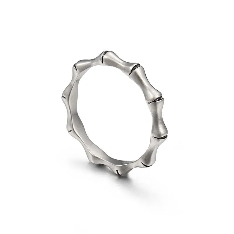 Classic Style Bamboo Titanium Steel Unisex Rings