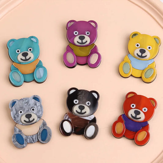 Classic Style Bear Arylic Printing Unisex Brooches