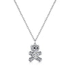 Classic Style Bear Sterling Silver Plating Inlay Zircon Pendant Necklace