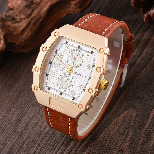 Classic Style British Style Square Needle Quartz Men'S Watches