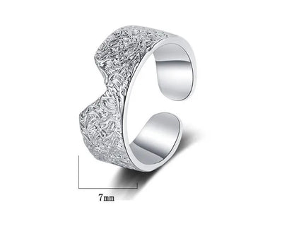 Classic Style C Shape Copper Plating White Gold Plated Rings