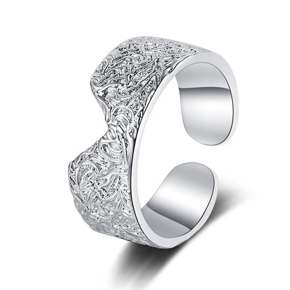 Classic Style C Shape Copper Plating White Gold Plated Rings