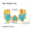 Classic Style C Shape Heart Shape 304 Stainless Steel 18K Gold Plated Cuff Bracelets In Bulk