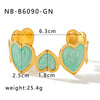 Classic Style C Shape Heart Shape 304 Stainless Steel 18K Gold Plated Cuff Bracelets In Bulk