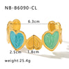 Classic Style C Shape Heart Shape 304 Stainless Steel 18K Gold Plated Cuff Bracelets In Bulk