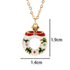 Classic Style Christmas Hat Christmas Tree Santa Claus Stainless Steel Copper Plating Inlay Zircon 18k Gold Plated Pendant Necklace