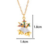 Classic Style Christmas Hat Christmas Tree Santa Claus Stainless Steel Copper Plating Inlay Zircon 18k Gold Plated Pendant Necklace