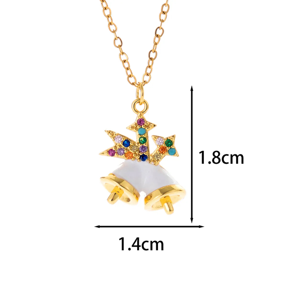 Classic Style Christmas Hat Christmas Tree Santa Claus Stainless Steel Copper Plating Inlay Zircon 18k Gold Plated Pendant Necklace