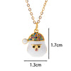 Classic Style Christmas Hat Christmas Tree Santa Claus Stainless Steel Copper Plating Inlay Zircon 18k Gold Plated Pendant Necklace