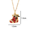 Classic Style Christmas Hat Christmas Tree Santa Claus Stainless Steel Copper Plating Inlay Zircon 18k Gold Plated Pendant Necklace