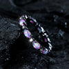 Classic Style Circle Copper Inlay Opal Zircon Rings