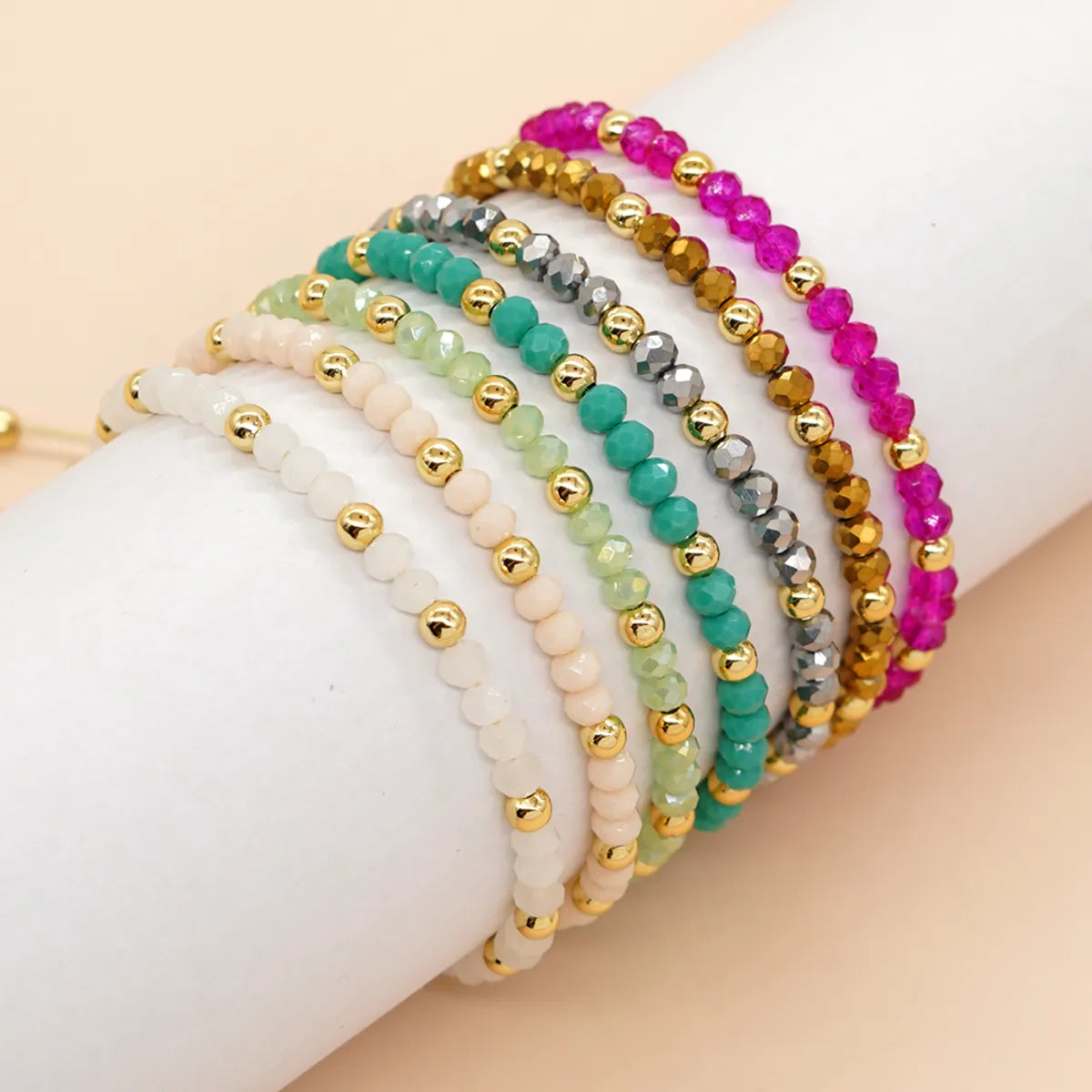 Classic Style Color Block Artificial Crystal Copper Wholesale Bracelets