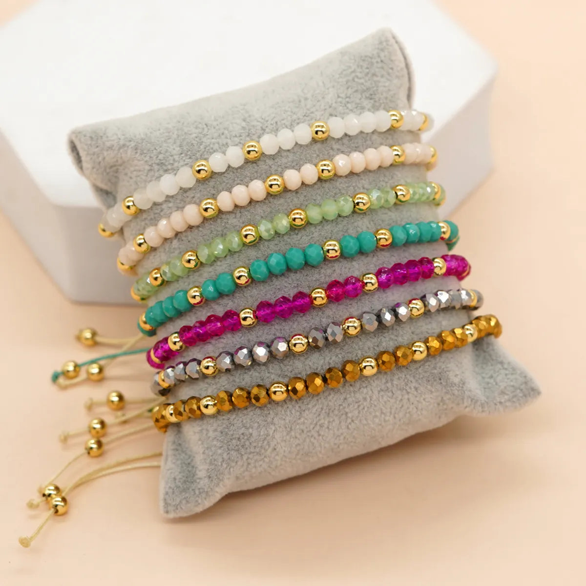 Classic Style Color Block Artificial Crystal Copper Wholesale Bracelets