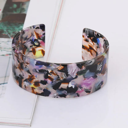 Classic Style Color Block Leopard Arylic Wholesale Cuff Bracelets