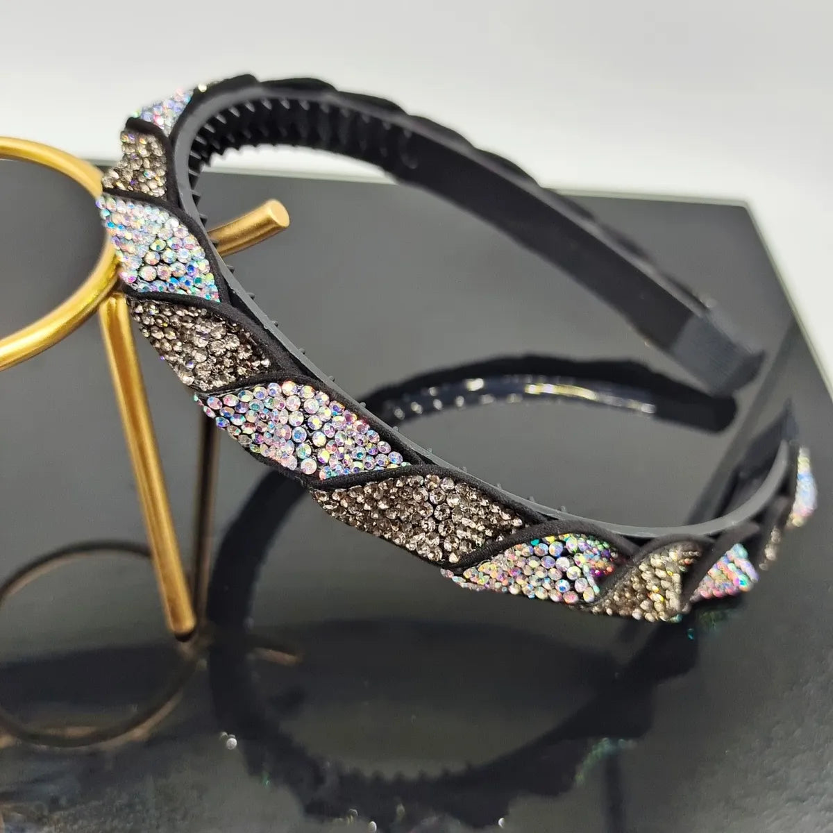 Classic Style Color Block Rhinestone Inlay Rhinestones Hair Band