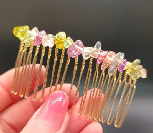 Classic Style Commute Irregular Artificial Crystal Handmade Insert Comb