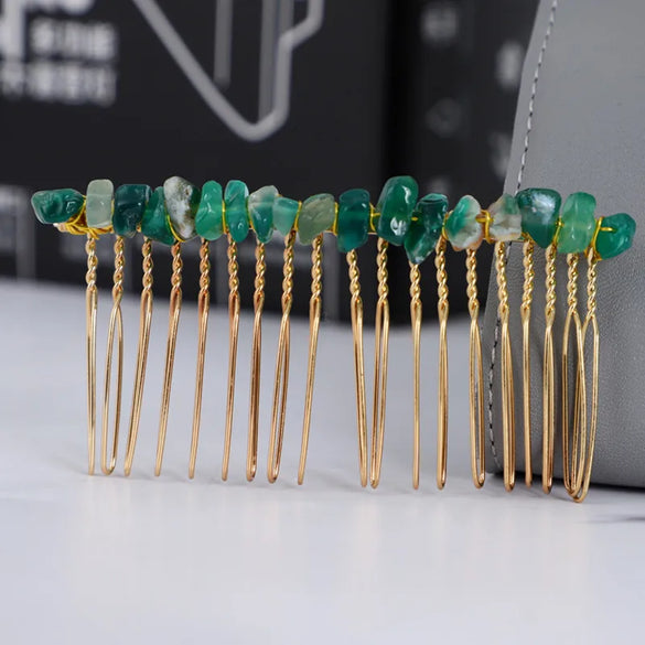 Classic Style Commute Irregular Artificial Crystal Handmade Insert Comb