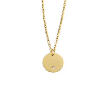 Classic Style Commute Round Stainless Steel Plating Gold Plated Silver Plated Pendant Necklace