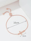 Classic Style Cross Copper Plating Inlay Zircon 18k Gold Plated Rose Gold Plated Silver Plated Bracelets