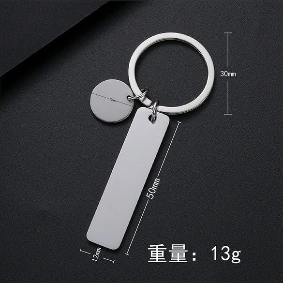 Classic Style Customization Laser Engraving 201 Stainless Steel Plating Unisex Bag Pendant Keychain