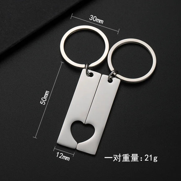 Classic Style Customization Laser Engraving Heart Shape 201 Stainless Steel Plating Unisex Bag Pendant Keychain