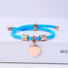 Classic Style Customization Laser Engraving Heart Shape 201 Stainless Steel Rope Cord String String Bracelets Wholesale
